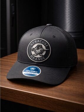 NWT Top of the World Syracuse  Flex Fit Baseball Cap Hat Rubber Logo